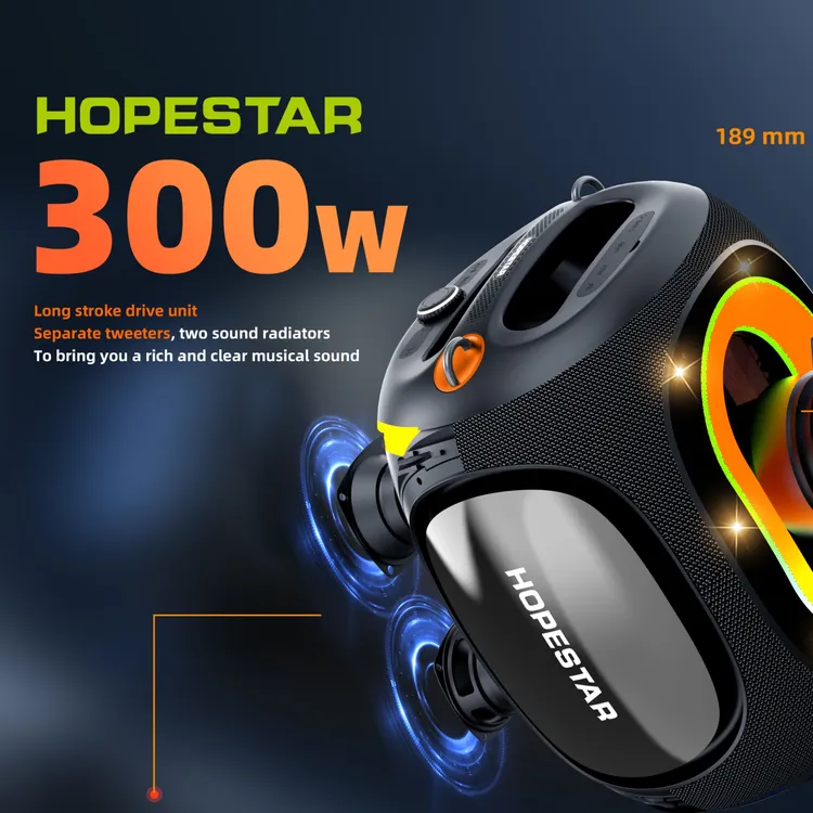 HOPESTAR PARTY600蓝牙音箱无线音响户外家用K歌大功率重低音炮