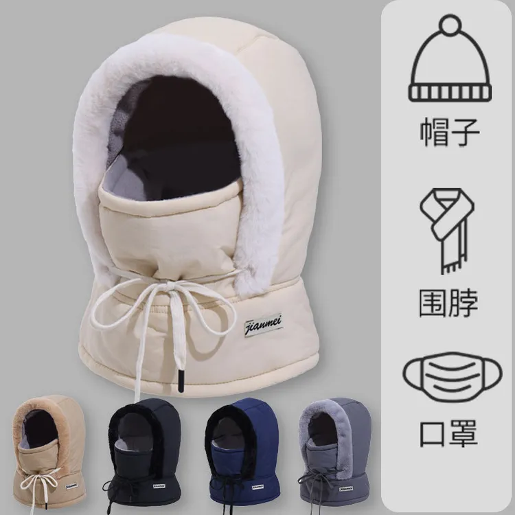 骑行无檐冬季包头帽圆顶磨边保暖骑车字母防水帽子户外加绒加厚