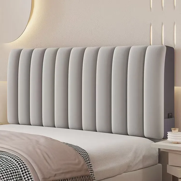 宝宝绒床头罩全包加厚防撞床头套可拆洗简约时尚夹棉靠背软包套罩