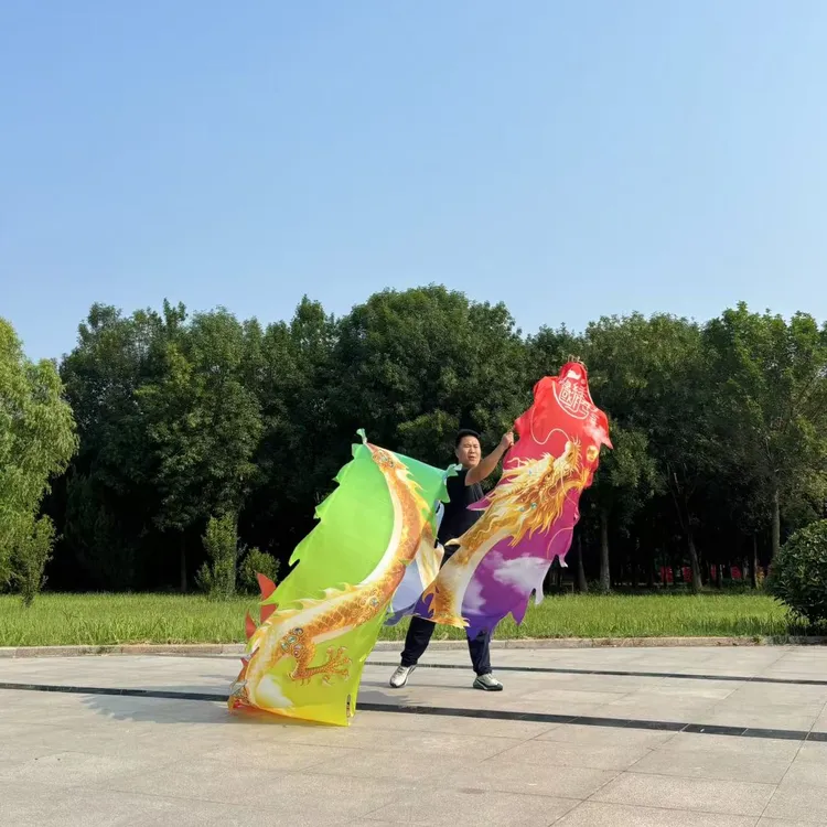 双12五件套彩带龙镂空龙头可水洗一体健身龙彩带套装