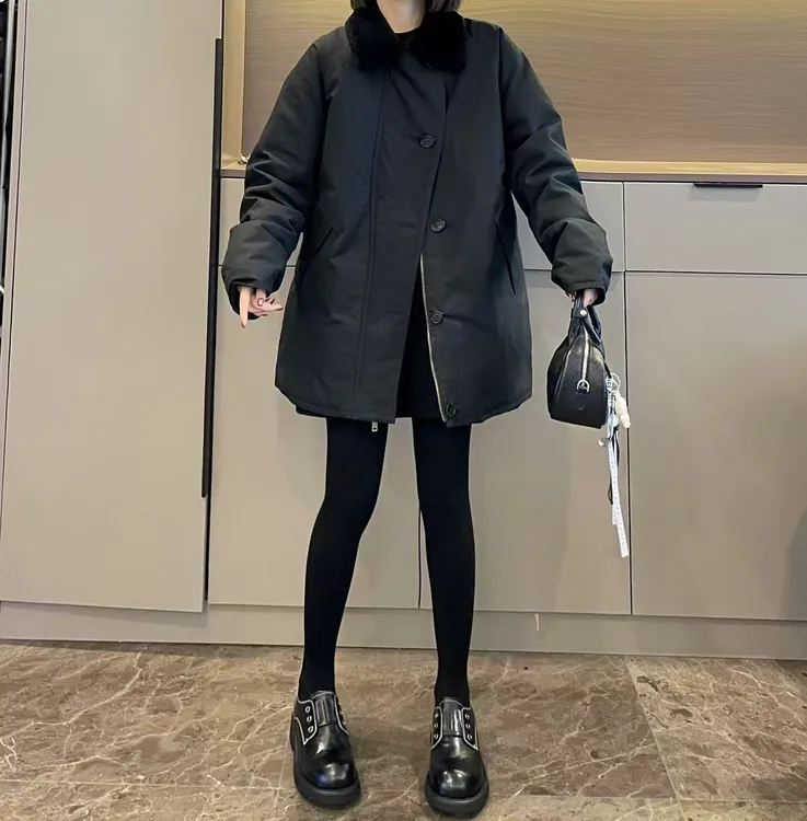 米可/MK-3214ZJ【极简风翻领后系带羽绒服】时尚冬季新款羽绒服