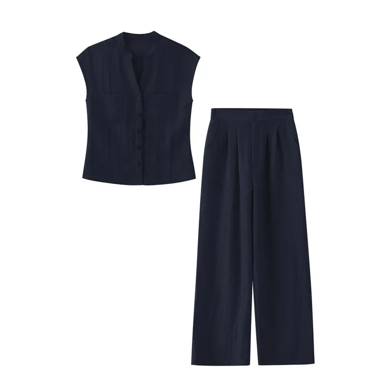 2025夏季休闲商务洋气高级感女士气质长裤套装ZS015