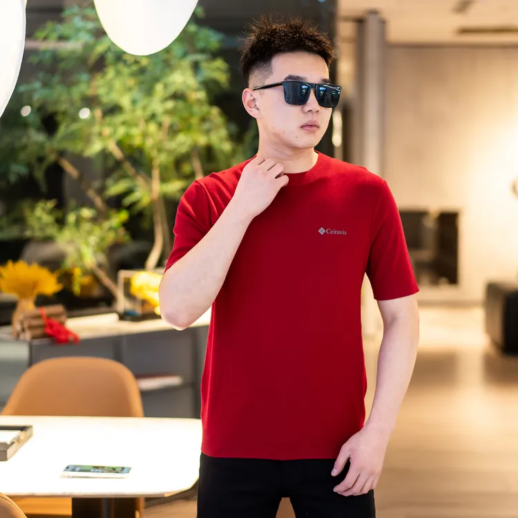 男士秋冬时尚宽松休闲百搭短袖针织毛衫8839款