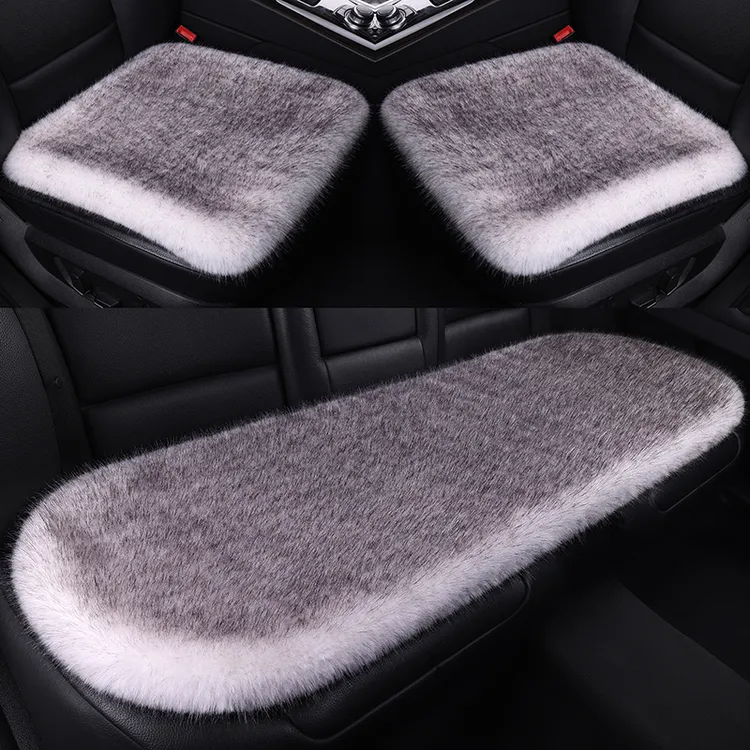 汽车坐垫长毛绒座椅垫三件套舒适透气防滑加厚保暖适用专用车座垫