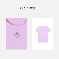 ARMS WELL王囡囡 紫色温柔圆领月亮短袖T恤 L137
