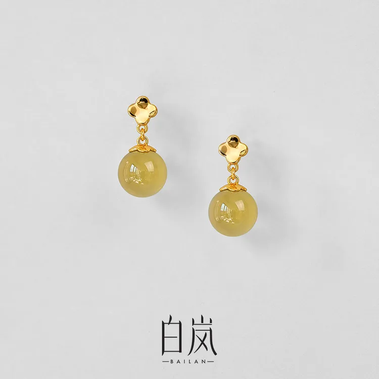 海棠水晶耳钉【4月新品】新中式珠宝轻奢小众彩色宝石耳饰ED4591