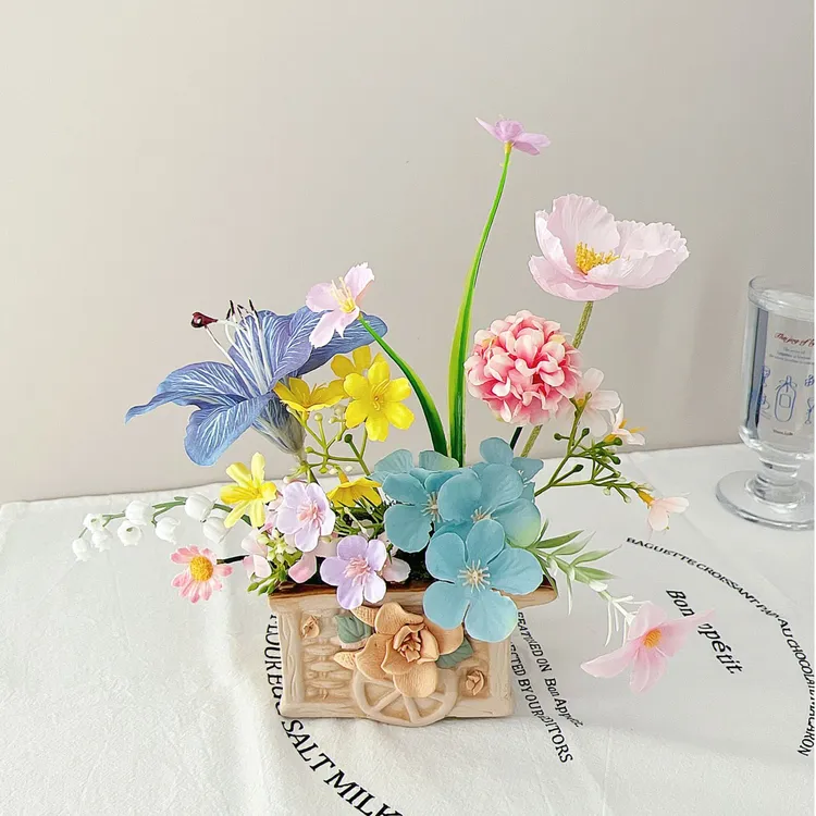 手工礼物送老师闺蜜客厅电视柜餐边柜装饰品摆件仿真花假高档大气