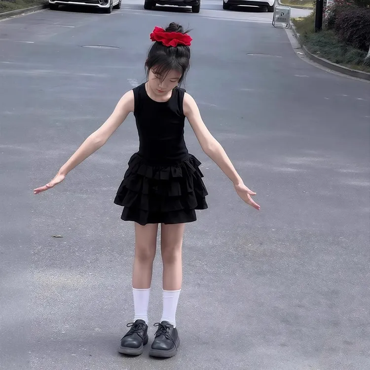 女童夏季连衣裙2025新款儿童背心裙女孩夏装公主裙子女大童蛋糕裙