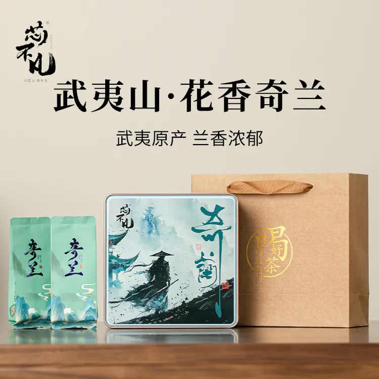 武夷山花香奇兰武夷岩茶茶叶礼盒装兰香浓郁甘醇顺滑独立泡袋自饮