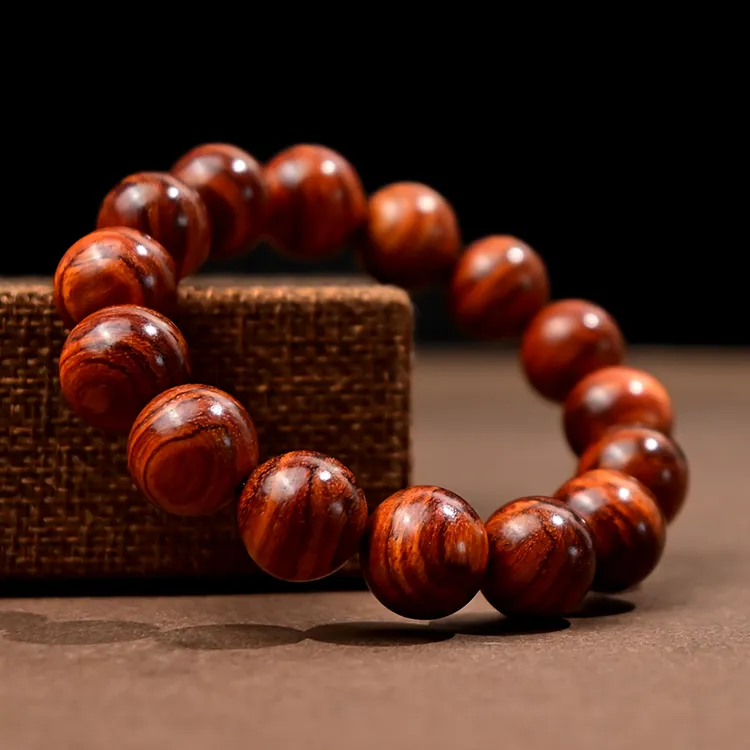 海南黄花梨紫红深色彩色料油梨正品保真1.5手串直播间同价）