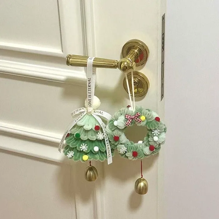 可爱创意可爱扭扭棒圣诞树挂件手工diy材料包花环装饰挂件