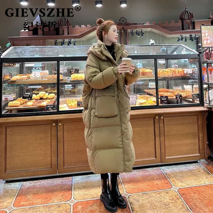 纪诗哲卡其色羽绒服女款爆款2025新款正品冬季保暖女士网红款外套
