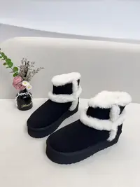 WB2406冬季新款时尚百搭舒适加绒保暖防寒潮流雪地靴短靴不累脚