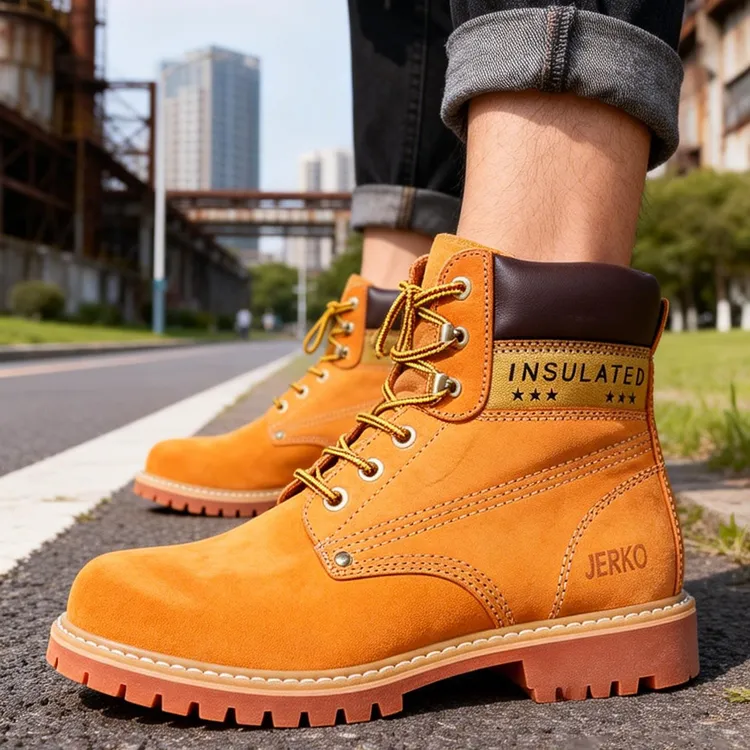经典头层牛皮大黄靴男女款户外英伦马丁靴美式复古工装靴子