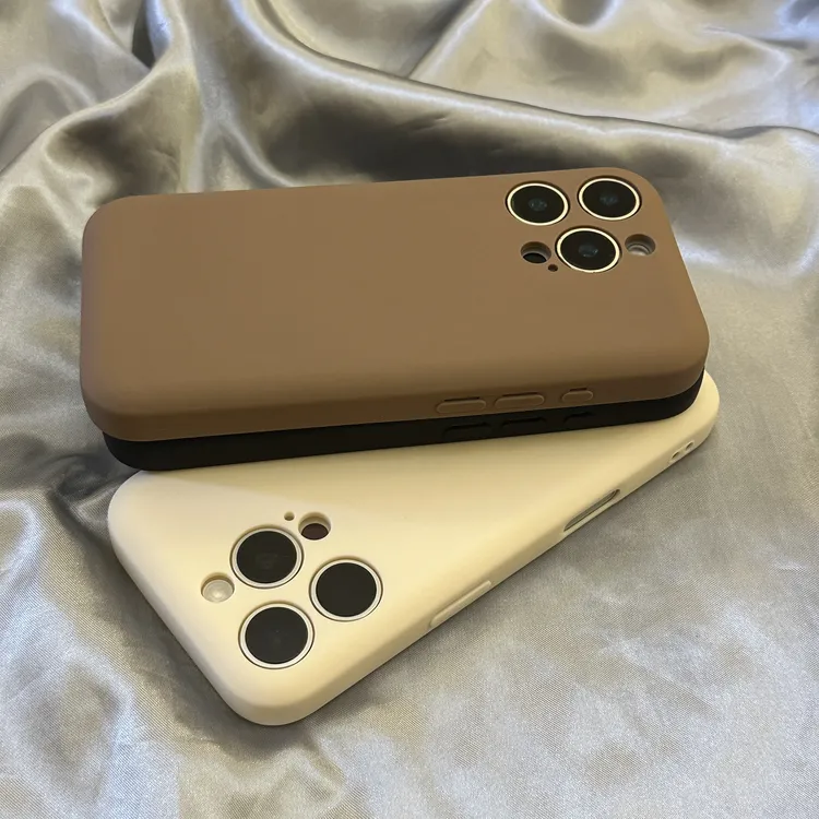 一体新款高级灰纯色简约适用16promax苹果15手机壳14Pro/17软糯13