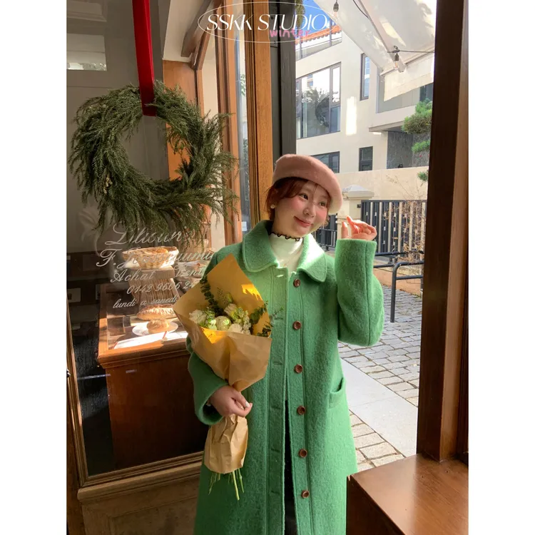 KMZY/KMZY山_山【圣诞降临】微胖韩版复古氛围感翻领气质双面呢大衣