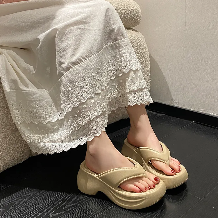 人字拖女款厚底坡跟2025新款夏季外穿时尚百搭夹脚拖鞋女防滑防臭