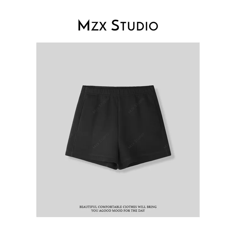 MZX 夏季棉感舒适透气极简黑色短裤裤子KZ8127-F