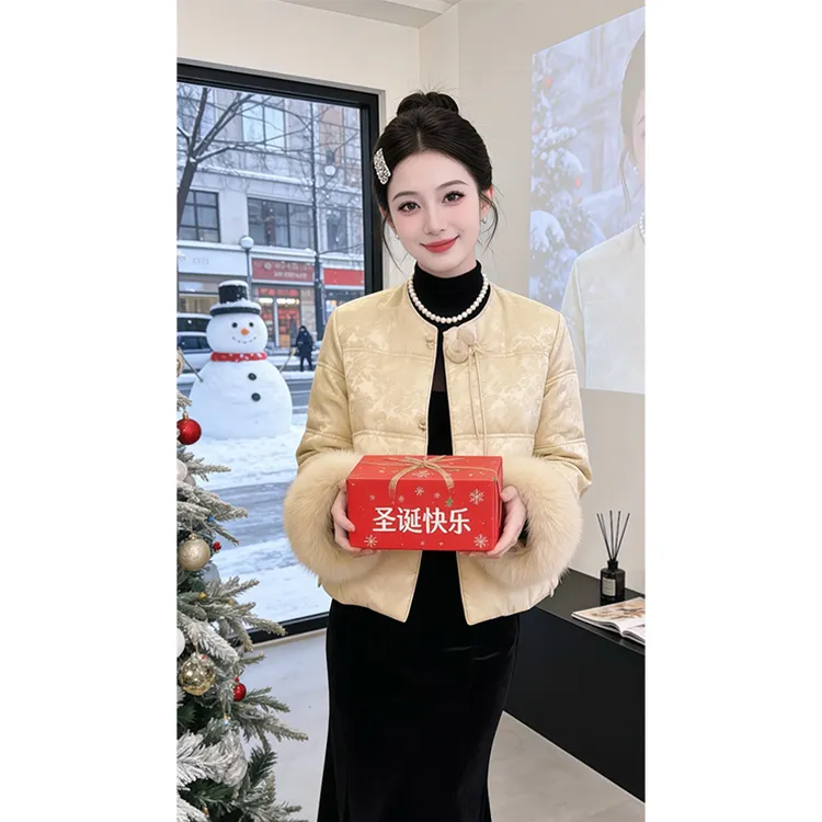 兹伊翰【赫本千金】新中式棉服女士2025秋冬季复古气质国风保暖外套