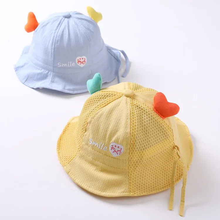 范哲萨3-18个月婴儿帽子春秋薄款棉盆帽可调节春夏遮阳男女宝宝渔