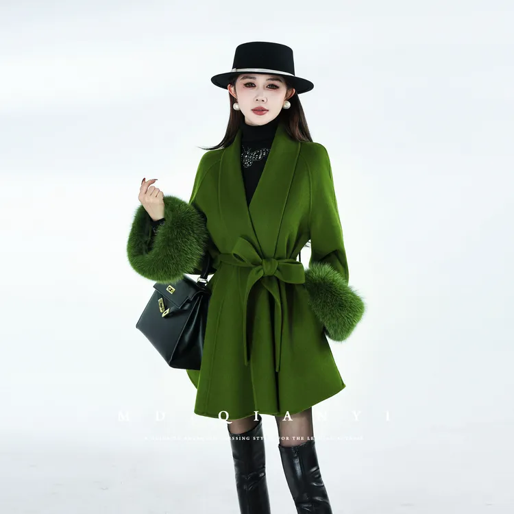 MD定制·杨千亿【青绒逸衣】2025冬季保暖时尚羊毛羊绒双面呢外套