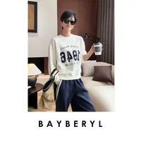 BAYBERYL老贝1946卫衣*加绒圆领做旧字母百搭卫衣NT5I3008-10/22