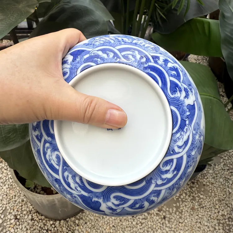 承清重工复刻款干泡圆形陶瓷中式小盘白瓷家用茶具青花壶承茶盘