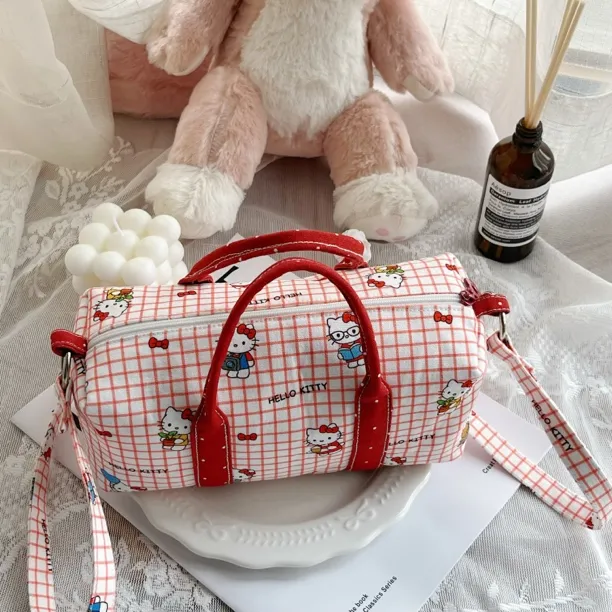 手作自制hello kitty斜挎手提包包可爱百搭波士顿包