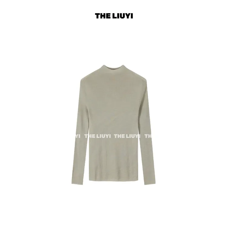 【LIUYI】秋冬OTW精纺扬子纱无缝一体半高领针织上衣59126