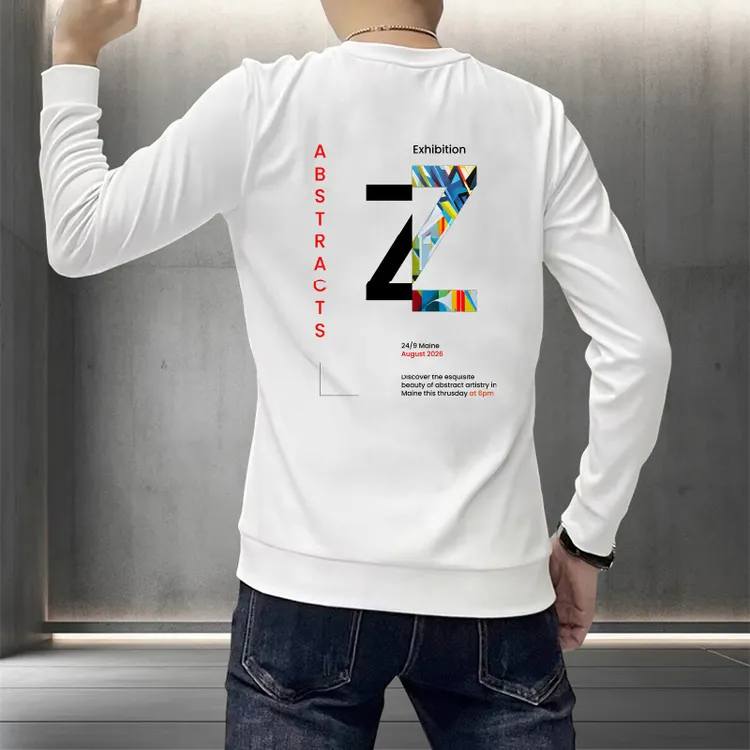 2025秋冬新款时尚潮牌卫衣男士美式潮流印花百搭长袖休闲圆领上衣