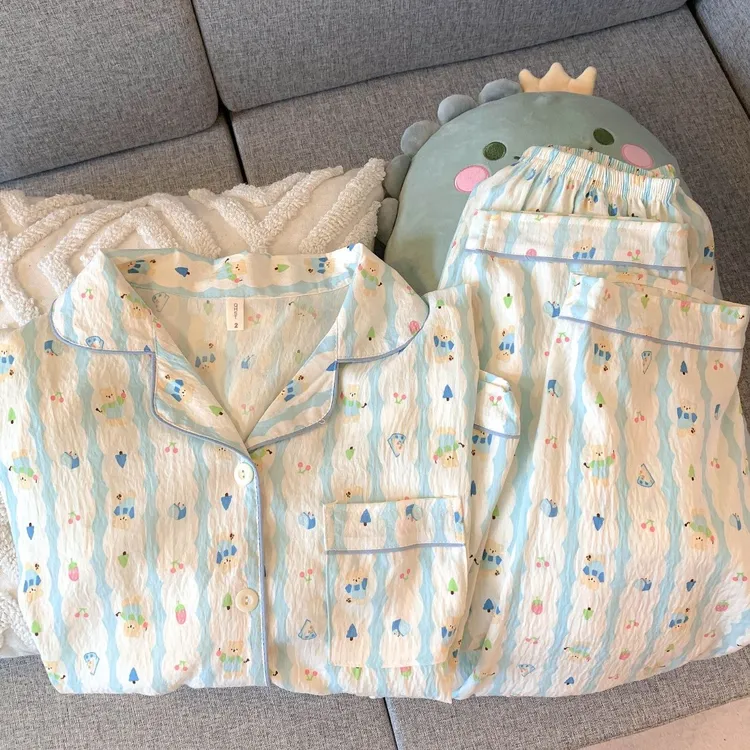 云朵棉新款睡衣女长袖长裤秋冬季甜美网红卡通可外穿女家居服套装