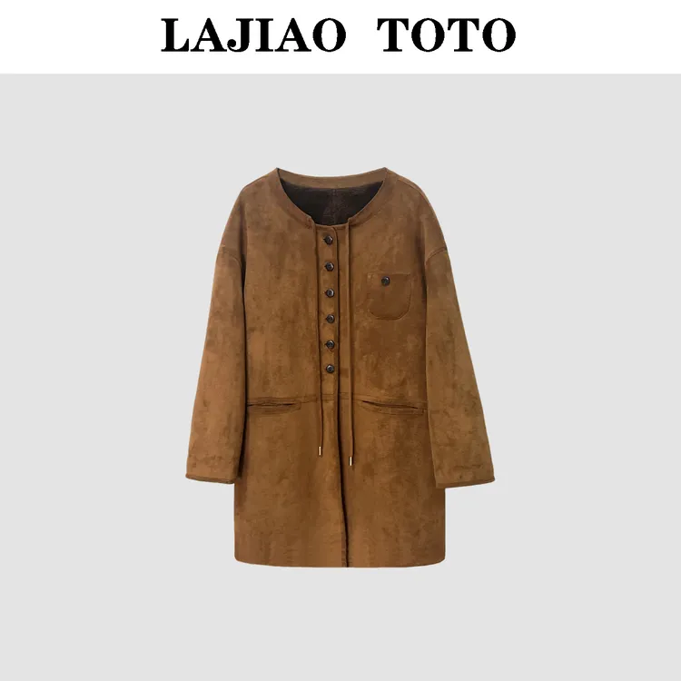 辣椒姐【梦醉琥珀】100羊毛高级感舒适休闲气质女士毛呢大衣#Y2527