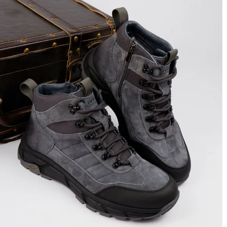 雷申威克男士特大码登山徒步鞋防滑耐磨抓地透气中帮加厚棉鞋防水