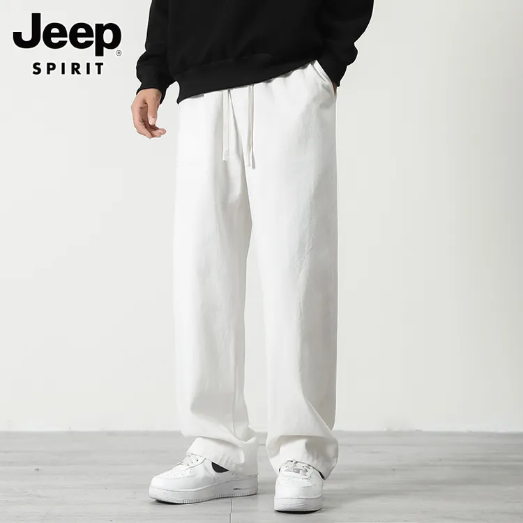 JEEPSPIRIT吉普显高立体剪裁薄款水洗垂顺百搭宽松速干休闲裤冬季
