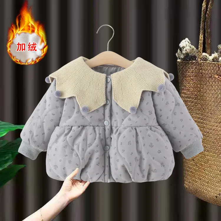 女童棉服加厚外套2025新款小女孩宝宝碎花棉袄洋气婴儿童保暖棉衣