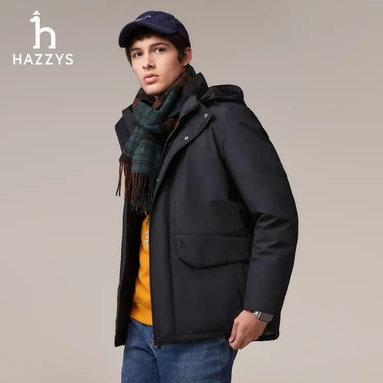 HAZZYS哈吉斯冬季探险极寒系列工装羽绒服男士休闲加厚保暖外套