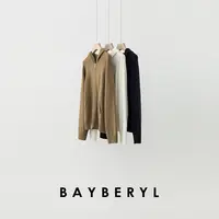 BAYBERYL老贝relax帽衫*拉链百搭休闲羊绒针织衫9ZZS5I2442-9/27