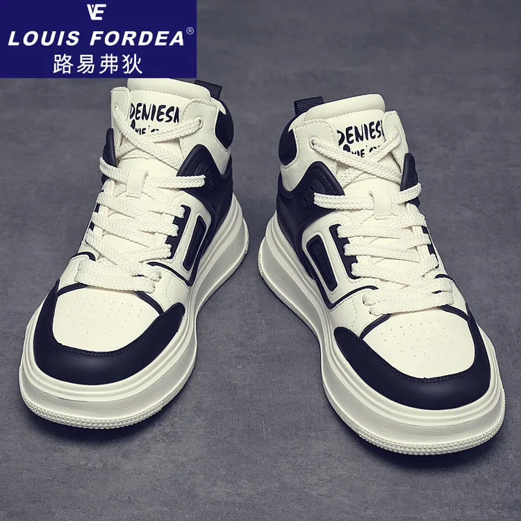 Louis Fordea/路易弗狄高档小白鞋男士休闲运动鞋夏季潮牌板鞋子