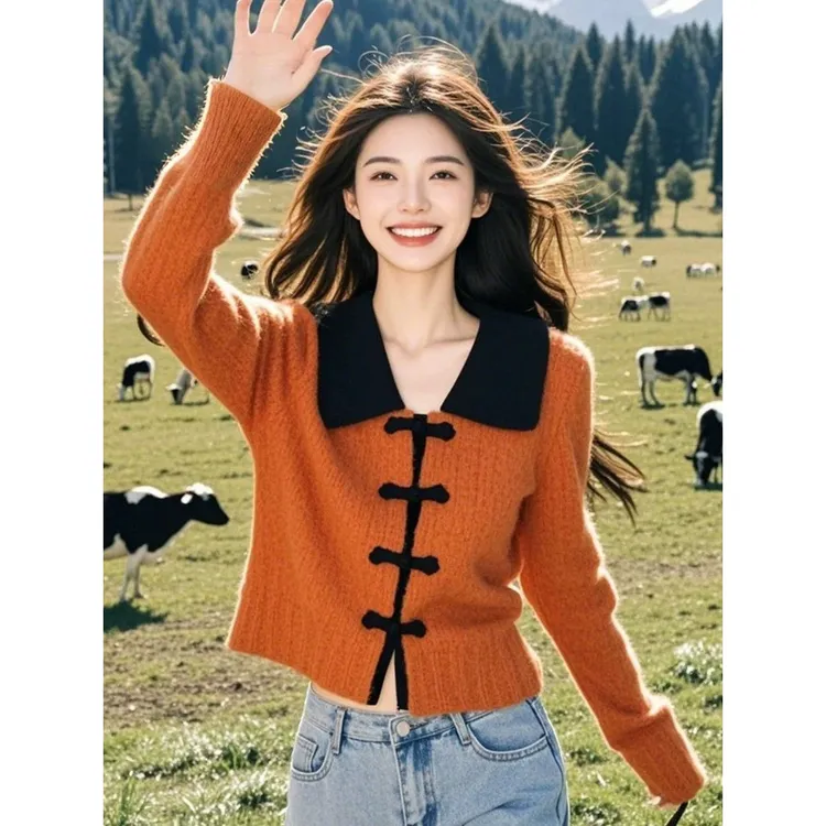 拉夏贝尔针织衫女款爆款2025网红洋气漂亮旅游出街衣服高级女装