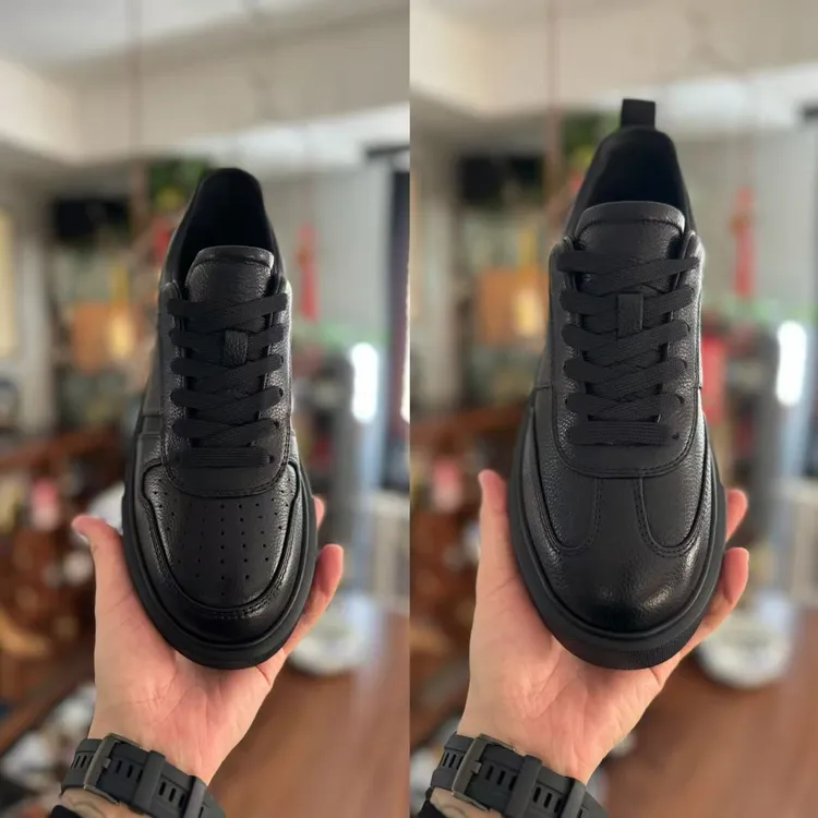 1866欧货早春轻奢简约纯色系带款软底男士休闲皮鞋