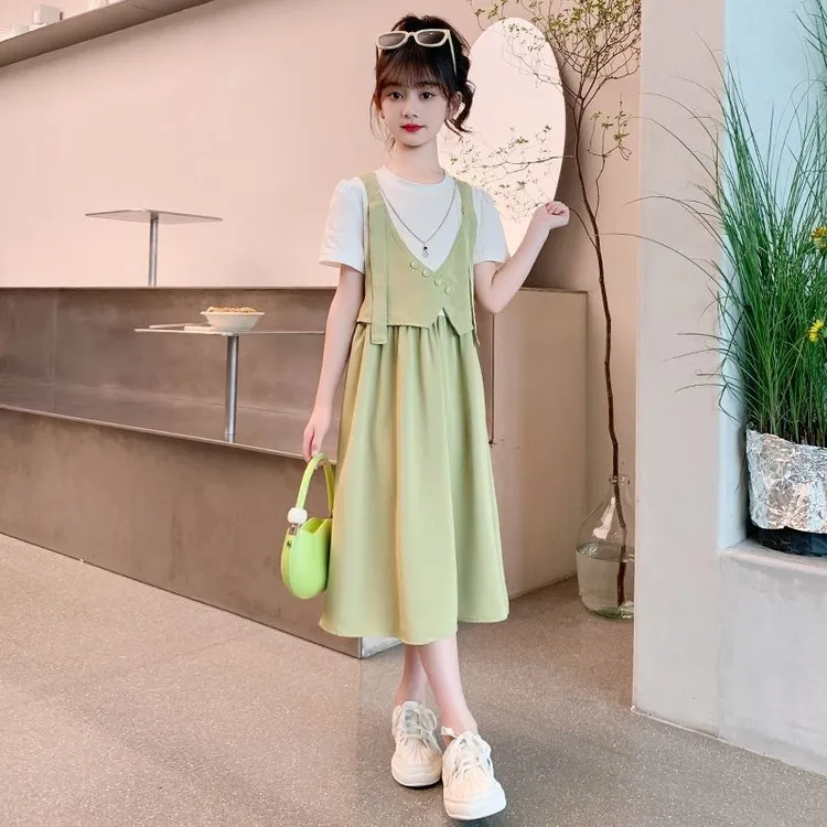 女童夏款连衣裙新款夏装洋气大童公主裙儿童夏季小女孩法式裙子
