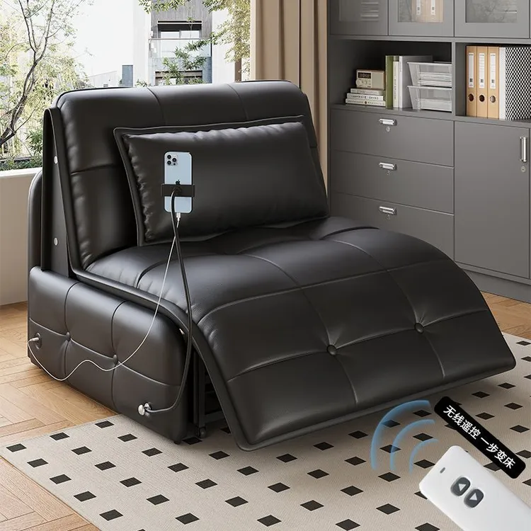 智能电动沙发床懒人两用小户型客厅家用多功能可折叠单人储物一体