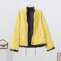 A1905【双面穿】立领长袖宽松型秋冬冬季女兔毛派克服短外套k1705 