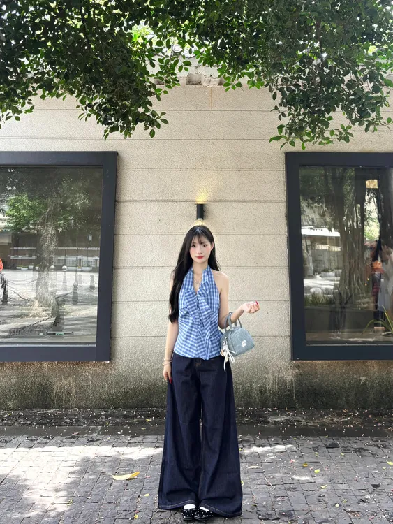 美式复古深色阔腿牛仔裤裤子女款爆款2025新款高腰直筒显瘦裤子潮