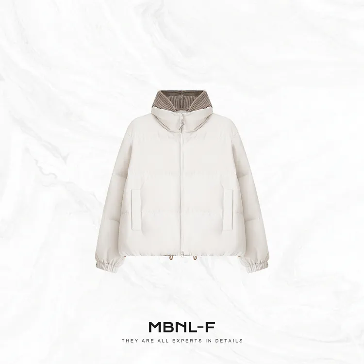 “泡芙假两件” 山羊绒绵羊毛保暖连帽鹅绒服 秦磊XM-XYR3761