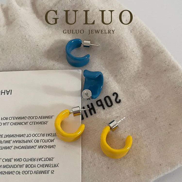 铜合金耳饰 【多巴胺】设计感显白C圈俏皮百搭耳钉小众轻奢气质耳饰