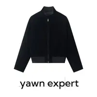 yawnexpert【牛牛自留】墨比乌斯仿麂皮双拉链显比例短款哈林顿夹克