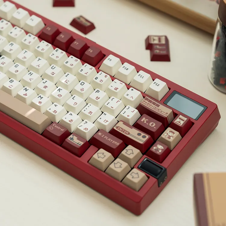 FBB个性pbt键帽FC红白机红色复古风1.7mm加厚PBT热升华客制化键盘