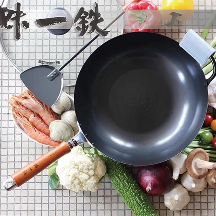 日本进口味一铁铁锅无涂层套装30厘米 电磁炉天然气适用