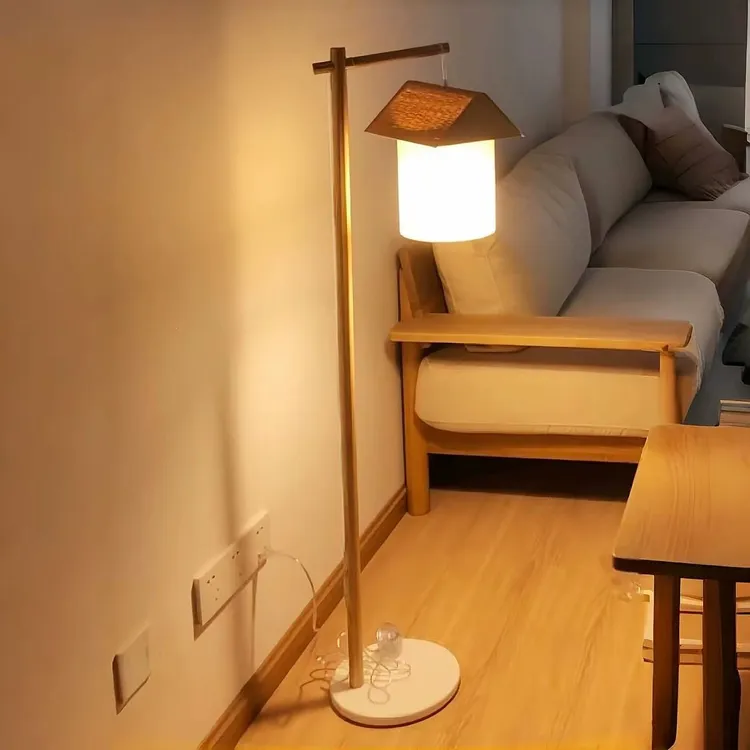 新中式榻榻米客厅禅意卧室日式民宿茶室充电侘寂仿复古风落地灯